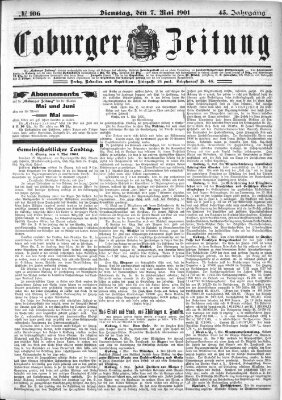 Coburger Zeitung Dienstag 7. Mai 1901