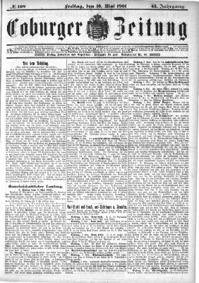 Coburger Zeitung Freitag 10. Mai 1901