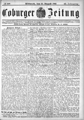 Coburger Zeitung Mittwoch 14. August 1901
