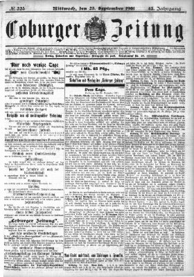 Coburger Zeitung Mittwoch 25. September 1901