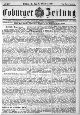 Coburger Zeitung Mittwoch 9. Oktober 1901
