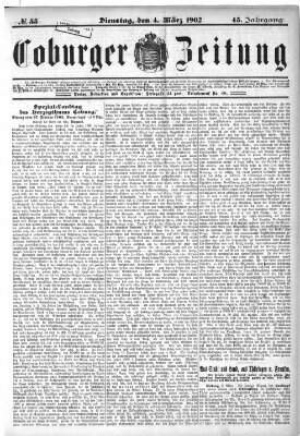 Coburger Zeitung Dienstag 4. März 1902