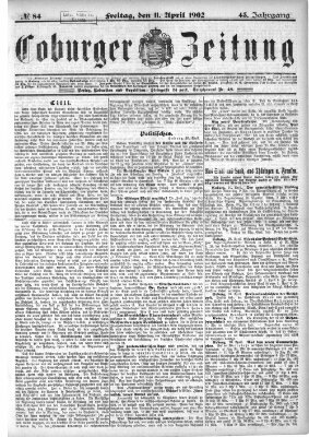 Coburger Zeitung Freitag 11. April 1902