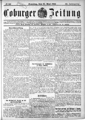 Coburger Zeitung Sonntag 18. Mai 1902