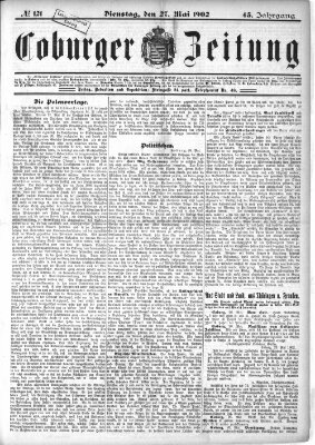 Coburger Zeitung Dienstag 27. Mai 1902
