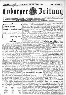 Coburger Zeitung Mittwoch 25. Juni 1902