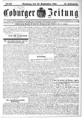 Coburger Zeitung Dienstag 23. September 1902