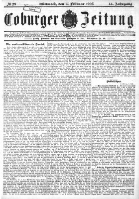Coburger Zeitung Mittwoch 4. Februar 1903