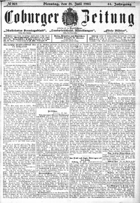 Coburger Zeitung Dienstag 21. Juli 1903