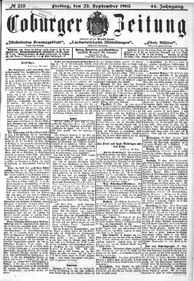 Coburger Zeitung Freitag 25. September 1903