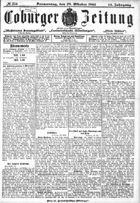 Coburger Zeitung Donnerstag 29. Oktober 1903