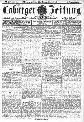 Coburger Zeitung Dienstag 22. Dezember 1903