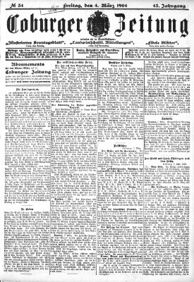 Coburger Zeitung Freitag 4. März 1904