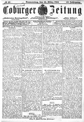 Coburger Zeitung Donnerstag 10. März 1904