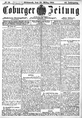Coburger Zeitung Mittwoch 23. März 1904