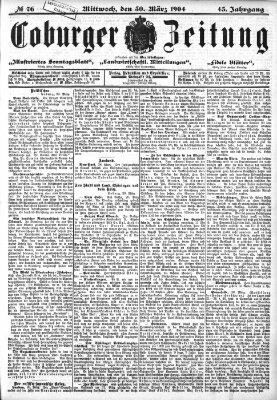 Coburger Zeitung Mittwoch 30. März 1904