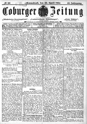 Coburger Zeitung Samstag 30. April 1904
