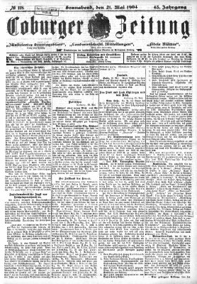Coburger Zeitung Samstag 21. Mai 1904