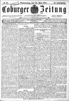 Coburger Zeitung Donnerstag 26. Mai 1904