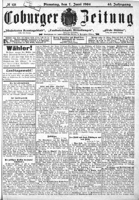 Coburger Zeitung Dienstag 7. Juni 1904