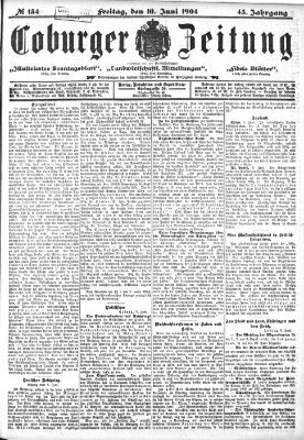 Coburger Zeitung Freitag 10. Juni 1904