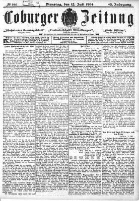 Coburger Zeitung Dienstag 12. Juli 1904
