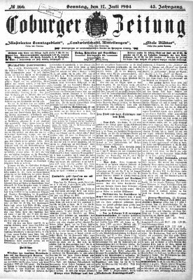 Coburger Zeitung Sonntag 17. Juli 1904