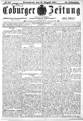 Coburger Zeitung Samstag 13. August 1904