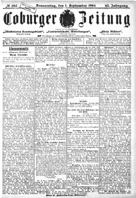 Coburger Zeitung Donnerstag 1. September 1904