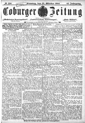 Coburger Zeitung Sonntag 23. Oktober 1904