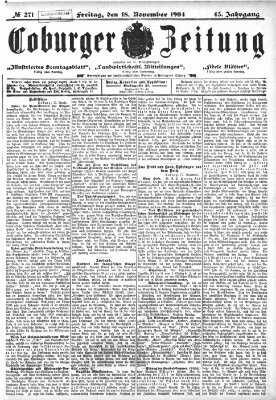 Coburger Zeitung Freitag 18. November 1904