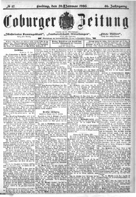 Coburger Zeitung Mittwoch 20. Januar 1904