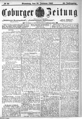 Coburger Zeitung Sonntag 31. Januar 1904