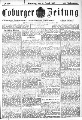 Coburger Zeitung Samstag 4. Juni 1904