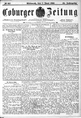 Coburger Zeitung Dienstag 7. Juni 1904