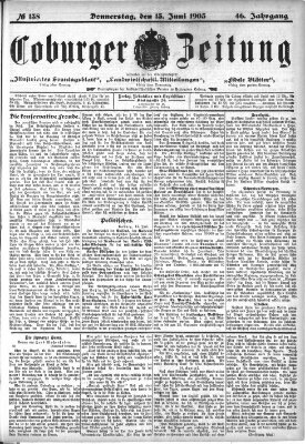 Coburger Zeitung Mittwoch 15. Juni 1904