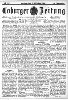 Coburger Zeitung Freitag 6. Oktober 1905