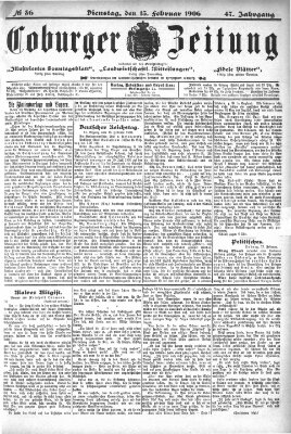 Coburger Zeitung Dienstag 13. Februar 1906