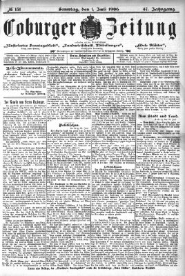 Coburger Zeitung Sonntag 1. Juli 1906