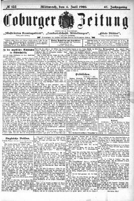 Coburger Zeitung Mittwoch 4. Juli 1906