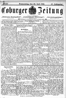 Coburger Zeitung Donnerstag 26. Juli 1906