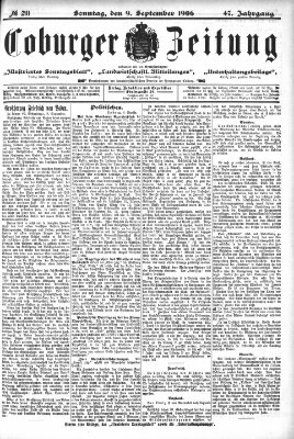Coburger Zeitung Sonntag 9. September 1906