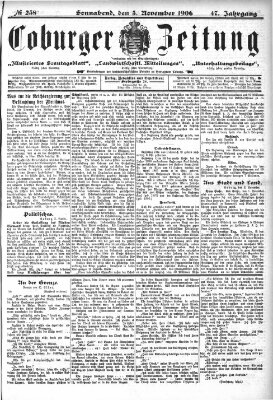 Coburger Zeitung Samstag 3. November 1906