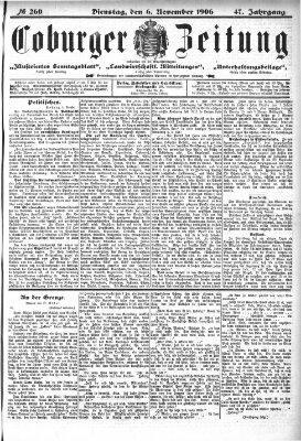 Coburger Zeitung Dienstag 6. November 1906