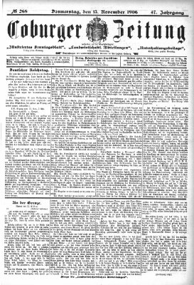 Coburger Zeitung Donnerstag 15. November 1906