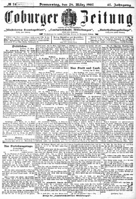 Coburger Zeitung Donnerstag 28. März 1907