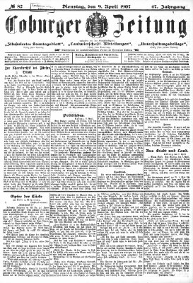 Coburger Zeitung Dienstag 9. April 1907