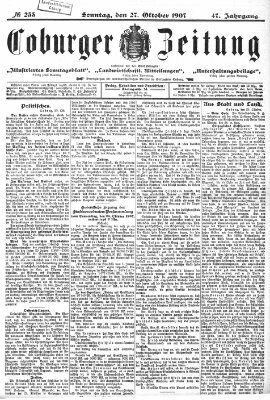 Coburger Zeitung Sonntag 27. Oktober 1907