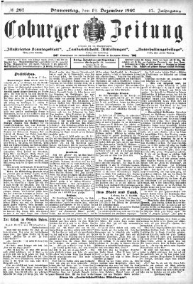 Coburger Zeitung Donnerstag 19. Dezember 1907