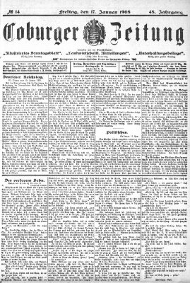 Coburger Zeitung Freitag 17. Januar 1908